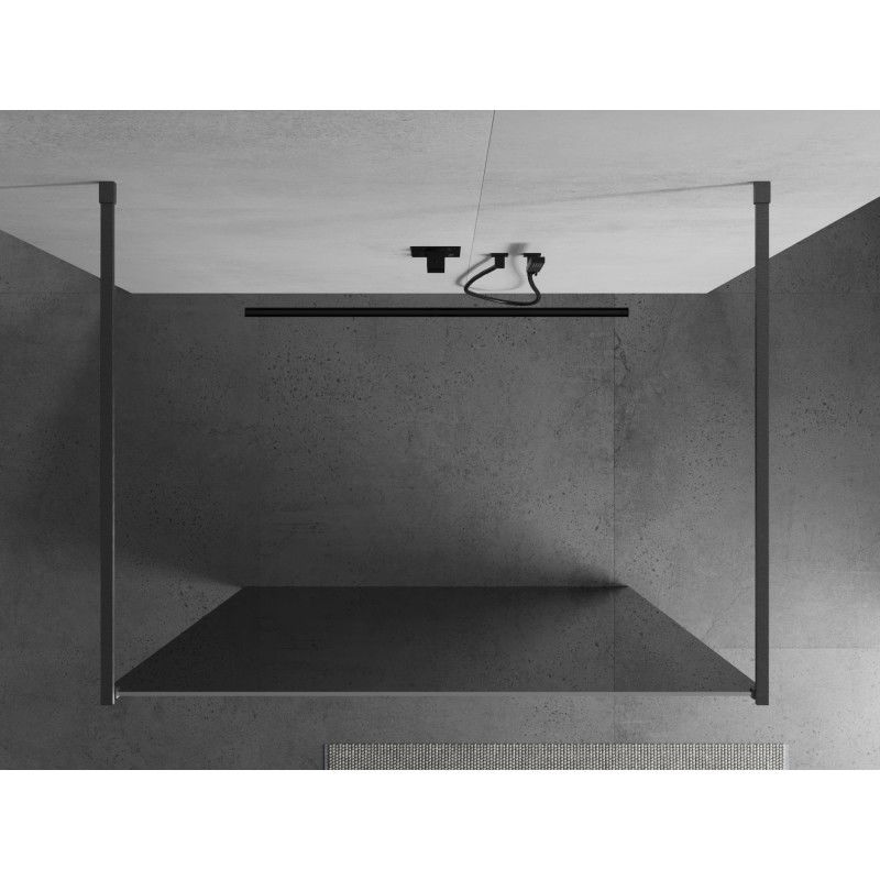 Mexen Kioto freestanding shower wall 130 x 200 cm, mirror 8 mm, gun gray brushed - 800-130-002-66-50