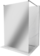 Mexen Kioto Free-Standing Shower Wall 140 x 200 cm, 8 mm Mirror, Brushed Gun Gray - 800-140-002-66-50