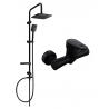 Mexen Sven Surface-Mounted Shower Set with Rain Shower and Kama Shower Mixer, Black - 72540262-70