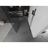 Mexen Kioto Freestanding Shower Wall 120 x 200 cm, Black Pattern 8 mm, Gun Gray Brushed - 800-120-002-66-70