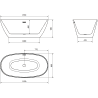 Mexen Eris freestanding bathtub 155 x 80 cm, white, white overflow - 53441558000-20