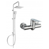 Mexen Pecos Tord exposed shower set with rain shower and shower faucet, chrome - 72740200-00