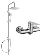 Mexen Pecos Tord exposed shower set with rain shower and shower faucet, chrome - 72740200-00