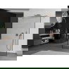 Mexen Kioto Free Standing Shower Screen 110 x 200 cm, Black Pattern 8 mm, Brushed Bronze - 800-110-002-65-70