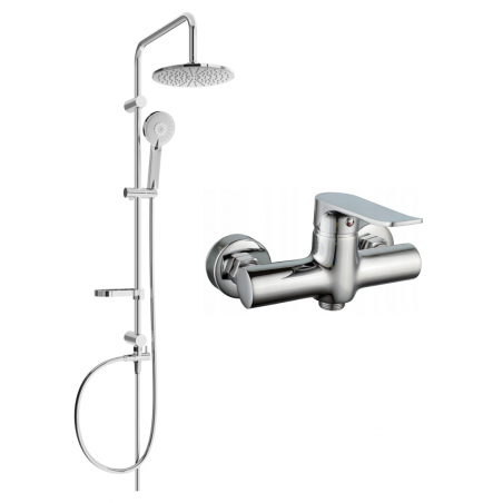Mexen Pecos Carl exposed shower set with rain shower and shower mixer, chrome - 72740240-00