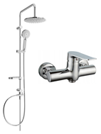 Mexen Pecos Carl exposed shower set with rain shower and shower mixer, chrome - 72740240-00