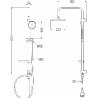 Mexen Carl surface-mounted shower set with shower head and Pecos shower mixer, chrome - 72740240-00