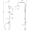Mexen Pecos Carl exposed shower set with rain shower and shower mixer, chrome - 72740240-00