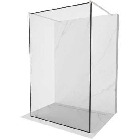 Mexen Kioto freestanding shower wall 140 x 200 cm, black pattern 8 mm, brushed nickel - 800-140-002-97-70