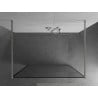 Mexen Kioto Freestanding shower screen 160 x 200 cm, black frame 8 mm, brushed nickel - 800-160-002-97-70