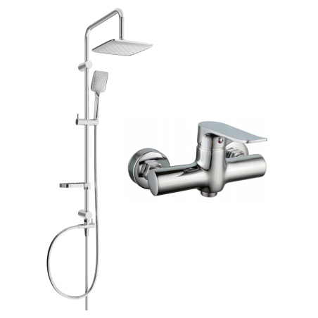Mexen Sven exposed shower set with rain shower and Pecos shower mixer, chrome - 72740262-00