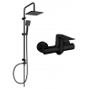 Mexen Pecos Tord exposed shower set with rainfall showerhead and shower faucet, black - 72740200-70