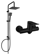Mexen Pecos Tord exposed shower set with rainfall showerhead and shower faucet, black - 72740200-70