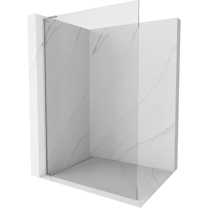 Mexen Kioto L Walk-in Shower Wall 100 x 200 cm, Transparent, Chrome - 800-100-103-01-00