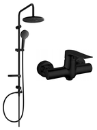 Mexen Erik surface-mounted shower set with a rainmaker and mixer tap Pecos, Black - 72740205-70