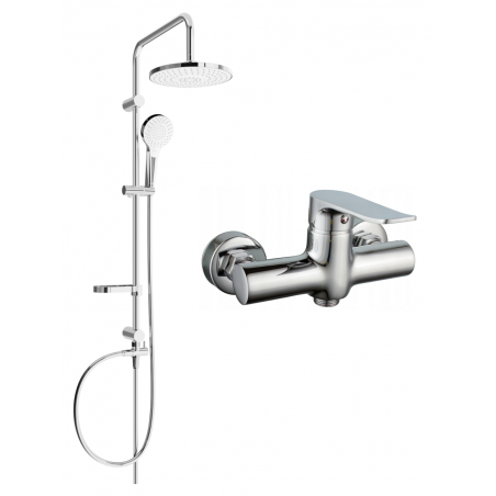 Mexen Erik surface-mounted shower set with a rainmaker and mixer tap Pecos, Chrome - 72740205-00