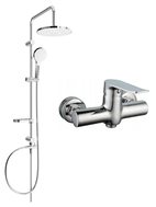 Mexen Pecos Erik surface-mounted shower set with rain shower and shower mixer, chrome - 72740205-00