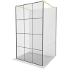 Mexen Kioto Freestanding Shower Wall 120 x 200 cm, Black Pattern 8 mm, Brushed Gold - 800-120-002-55-77