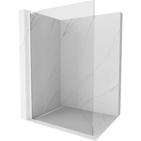 Mexen Kioto L Walk-in Shower Wall 55 x 200 cm, Transparent, White - 800-055-103-20-00