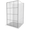 Mexen Kioto freestanding shower wall 110 x 200 cm, black pattern 8 mm, brushed nickel - 800-110-002-97-77