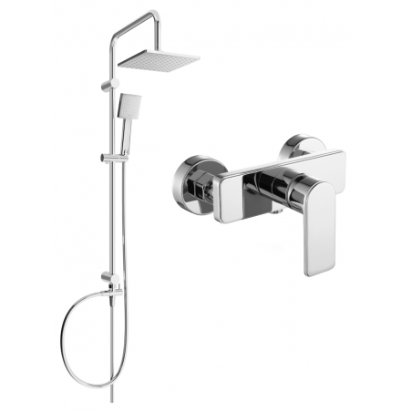 Mexen Cetus Tord exposed shower set with rain shower and shower mixer, chrome - 744340200-00