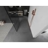 Mexen Kioto free-standing shower wall 110 x 200 cm, black pattern 8 mm, brushed bronze - 800-110-002-65-77