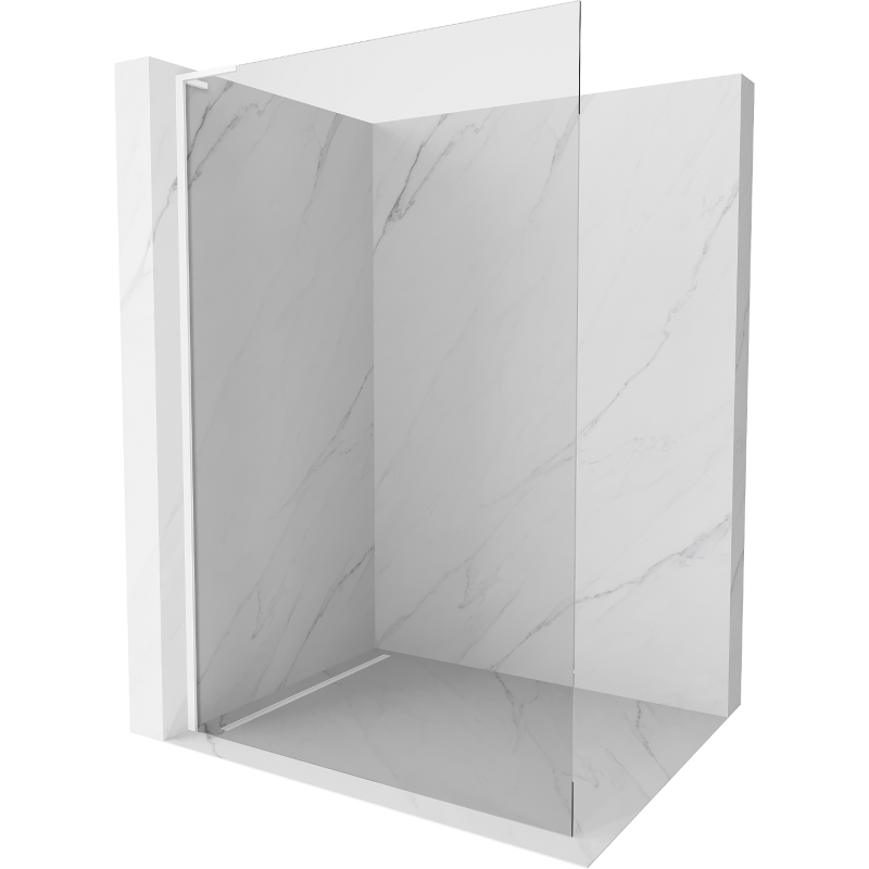 Mexen Kioto L Walk-in Shower Panel 115 x 200 cm, transparent, white - 800-115-103-20-00