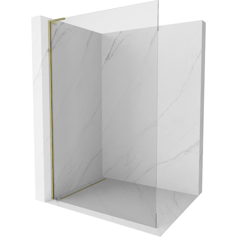 Mexen Kioto L Walk-in Shower Panel 75 x 200 cm, transparent, gold - 800-075-103-50-00