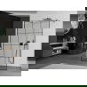 Mexen Kioto free-standing shower wall 120 x 200 cm, black pattern 8 mm, gun gray brushed - 800-120-002-66-77