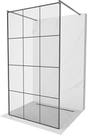 Mexen Kioto freestanding shower wall 110 x 200 cm, black mesh 8 mm, brushed gun gray - 800-110-002-66-77