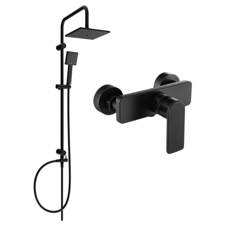 Mexen Tord exposed shower set with shower head and Cetus shower mixer, black - 744340200-70