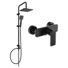 Mexen Tord exposed shower set with shower head and Cetus shower mixer, black - 744340200-70