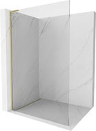 Mexen Kioto L Walk-in Shower Wall 100 x 200 cm, Transparent, Brushed Gold - 800-100-103-55-00