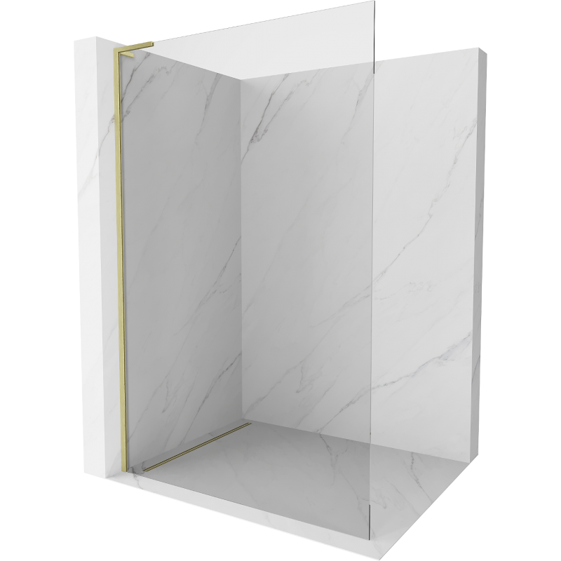 Mexen Kioto L Walk-in Shower Wall 115 x 200 cm, transparent, brushed gold - 800-115-103-55-00
