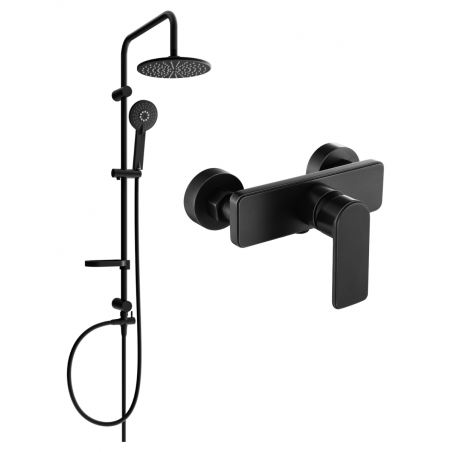 Mexen Cetus Carl surface-mounted shower set with rain shower and shower faucet, black - 744340240-70
