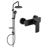 Mexen Cetus Carl surface-mounted shower set with rain shower and shower faucet, black - 744340240-70