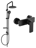 Mexen Cetus Carl surface-mounted shower set with rain shower and shower faucet, black - 744340240-70