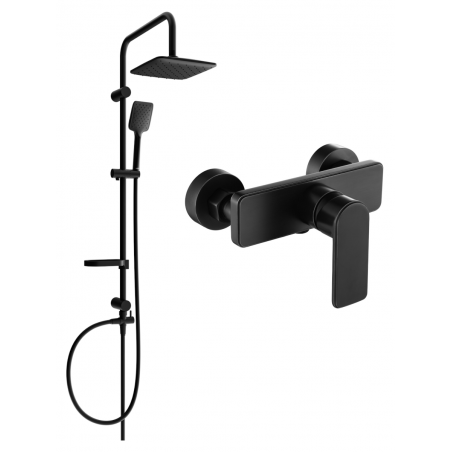 Mexen Cetus Sven shower set with overhead shower and shower faucet, black - 744340262-70