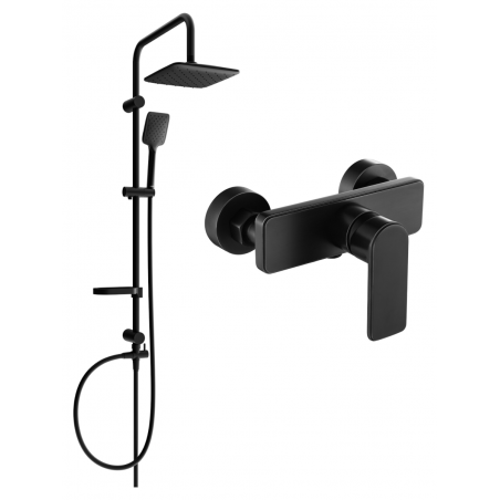 Mexen Sven exposed shower set with shower head and Cetus shower mixer, black - 744340262-70