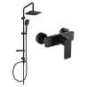 Mexen Sven exposed shower set with shower head and Cetus shower mixer, black - 744340262-70