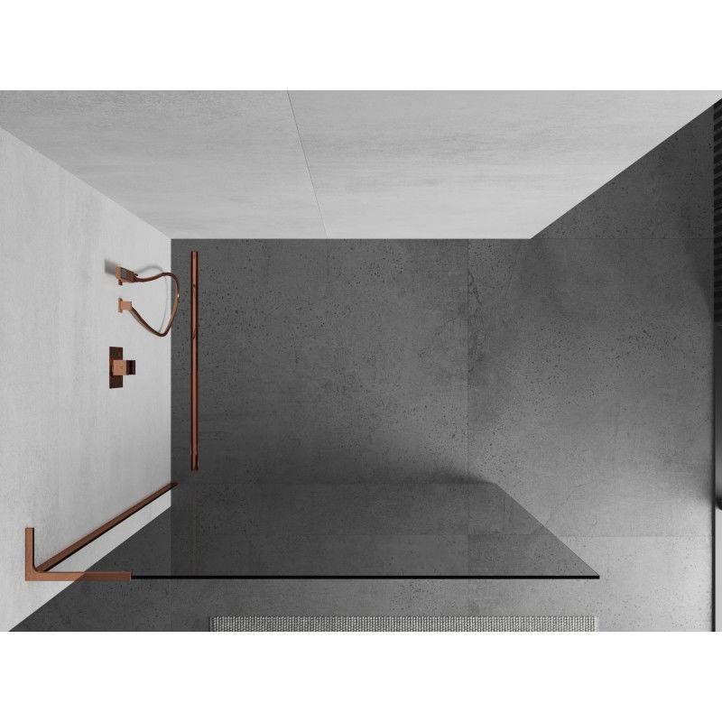 Mexen Kioto L walk-in shower wall 110 x 200 cm, transparent, rose gold - 800-110-103-60-00