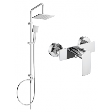 Mexen Alfa Tord exposed shower set with rain shower and shower mixer, chrome - 745740200-00