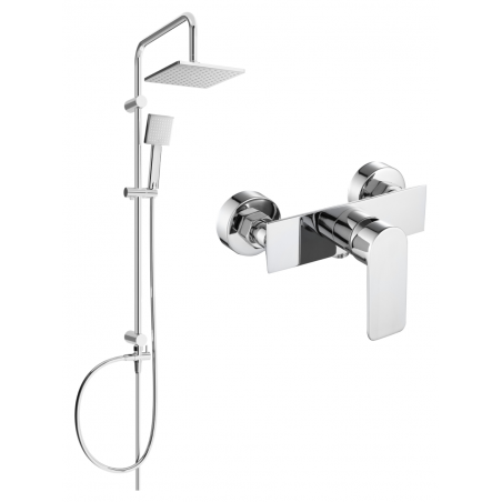 Mexen Tord exposed shower set with rain shower and Alfa shower mixer, chrome - 745740200-00