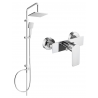 Mexen Tord exposed shower set with rain shower and Alfa shower mixer, chrome - 745740200-00