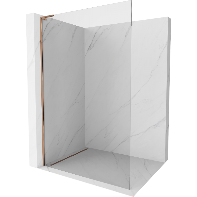 Mexen Kioto L Walk-in Shower Wall 115 x 200 cm, Transparent, Rose Gold - 800-115-103-60-00