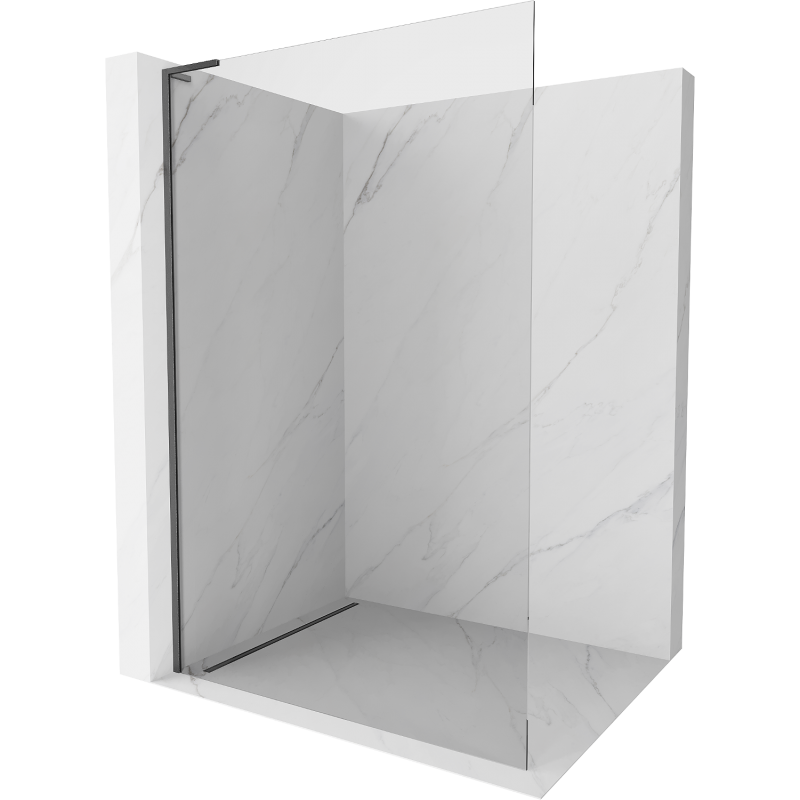 Mexen Kioto L Walk-in Shower Wall 85 x 200 cm, Transparent, Brushed Gun Gray - 800-085-103-66-00