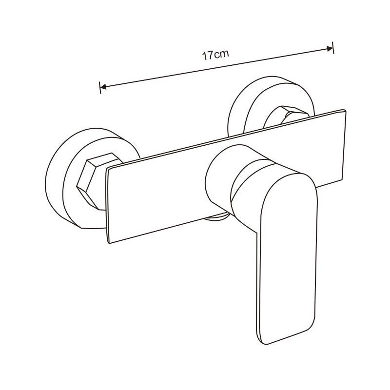Mexen Alfa Sven exposed shower set with rainfall showerhead and shower faucet, chrome - 745740262-00