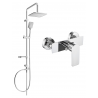 Mexen Alfa Sven exposed shower set with rainfall showerhead and shower faucet, chrome - 745740262-00