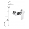 Mexen Sven exposed shower set with rain shower head and Alfa shower faucet, chrome - 745740262-00