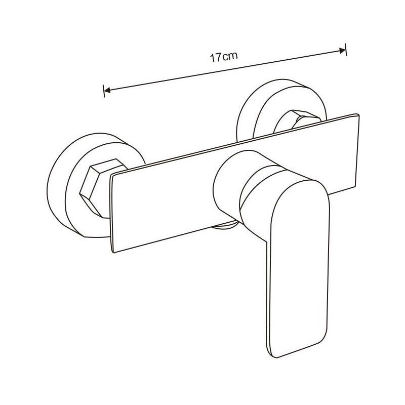 Mexen Tord exposed shower set with rain shower head and Alfa shower mixer, black - 745740200-70